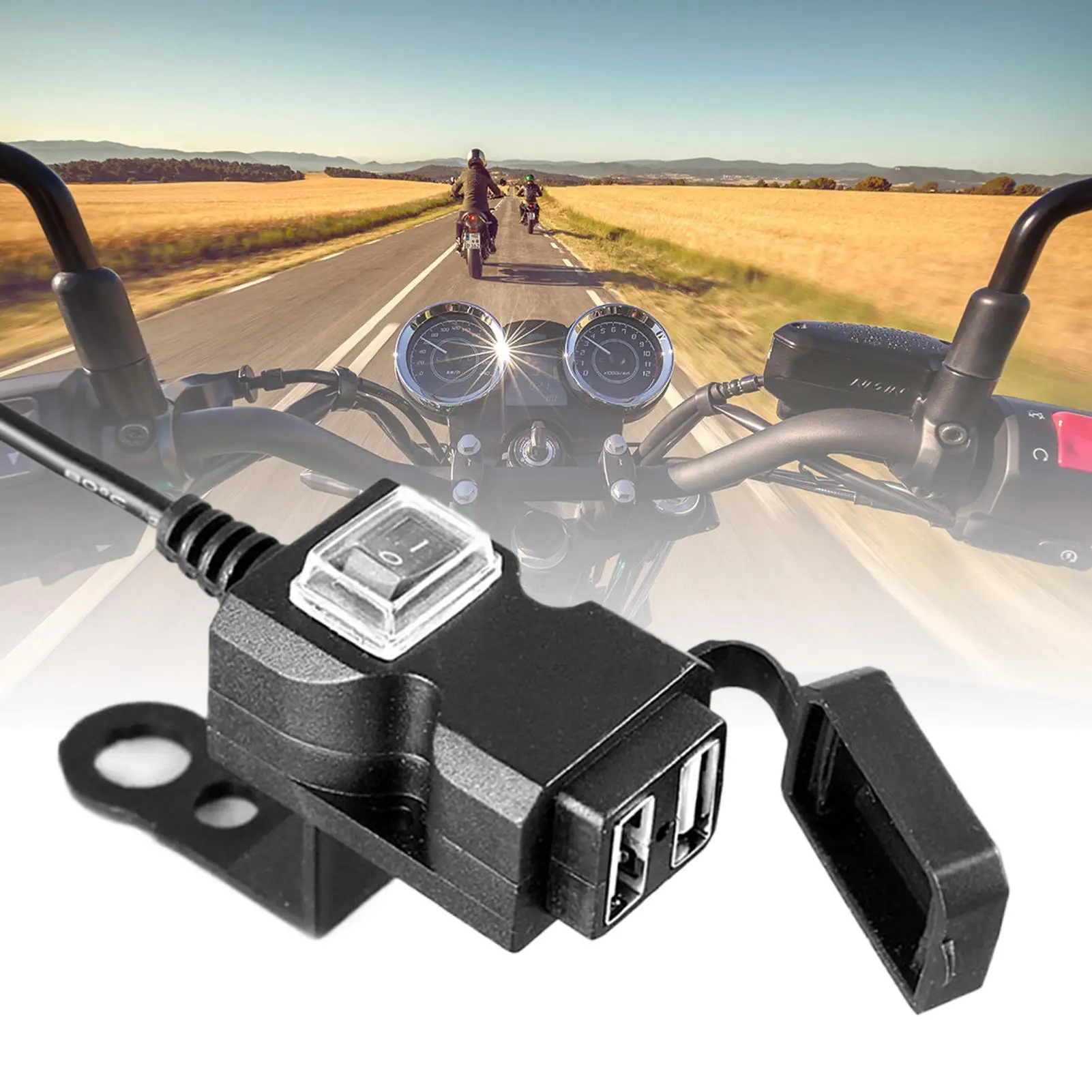 Motorcycle Phone Charger Waterproof Quick Outlet Motorcycle Charging Port For GPS Tablet Dashboard Camera Motorbike Scooter