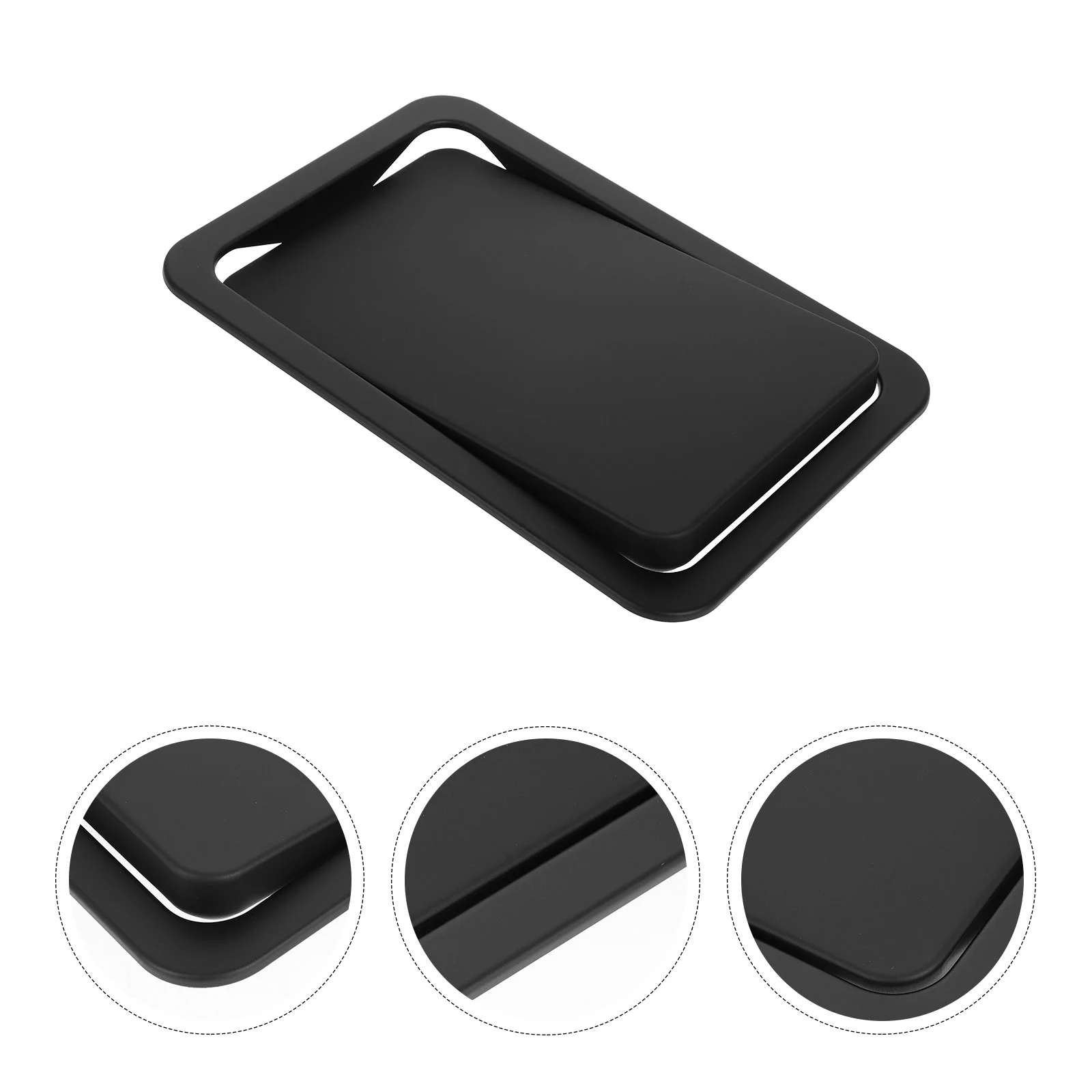 

Stainless Steel Lid Trash Can Only Garbage Flipping Cover Flap Bin Rectangle Waste Container Swing Top