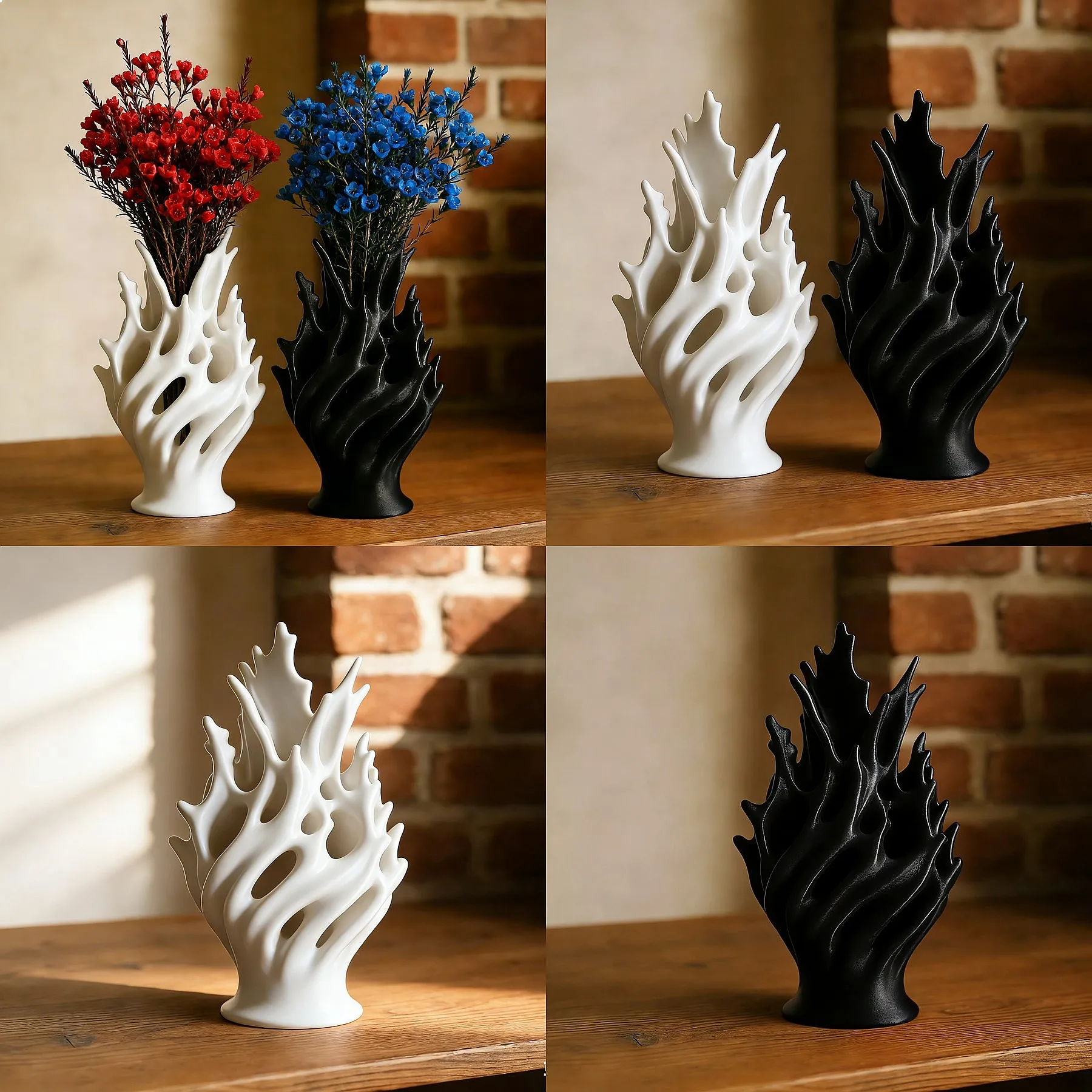 Lightweight Plastic Flower Vase for Living Room Dining Table Office Home Decor