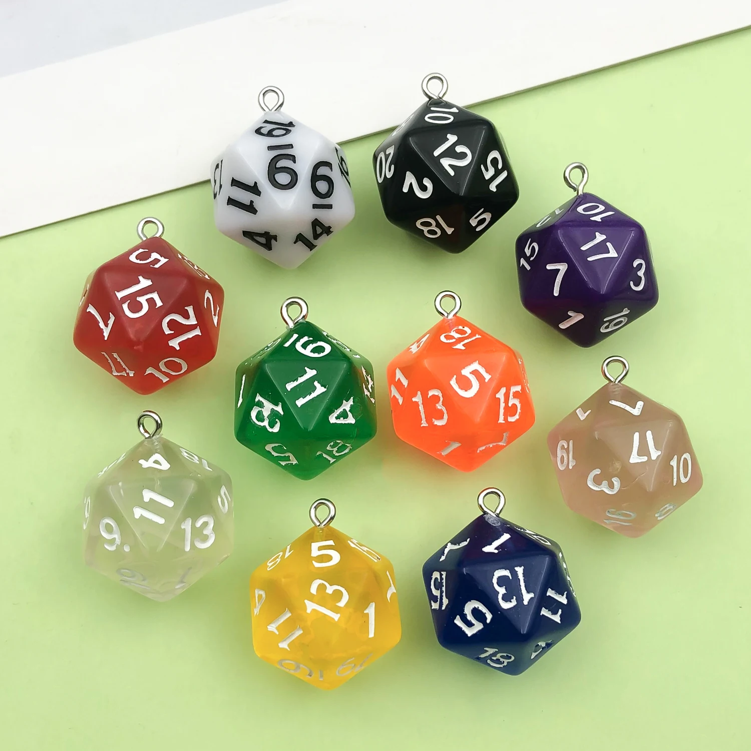 10pcs 20*26mm Colorful Dice Charms Resin 3D Stereo Pendants for DIY Bracelets Necklaces Earrings Jewelry Making Accessories