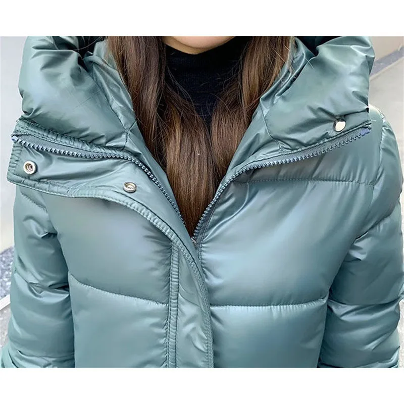 2022 New Winter Women Jacket Warm Parka cappotto addensato femminile Parka imbottito in cotone lungo con cappuccio Outwear giacca da neve donna