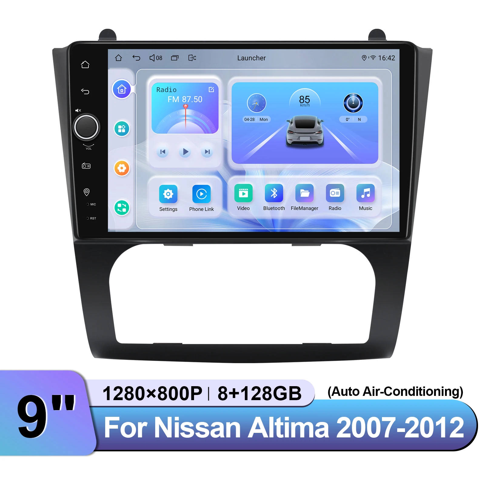 JOYING 9 Inch Car Entertainment System Multimedia Player For Nissan Altima 2007-2012 Support Carplay Android Auto Automatic AC view 2