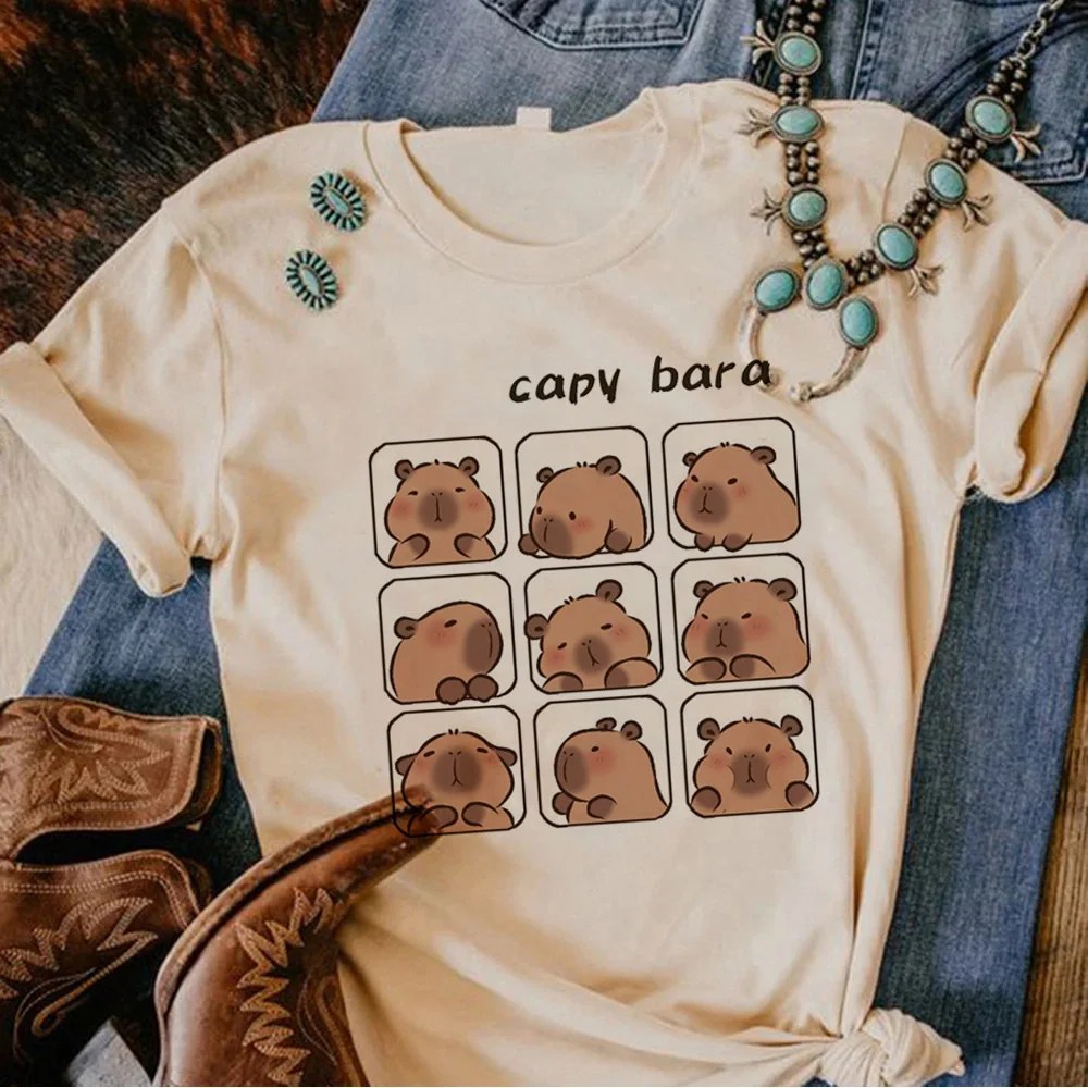 Capybara shirt teen Graphic aesthetic streetwear korean clothes hip hop tshirt graphic streetwear Pop Culture Classic kawaii