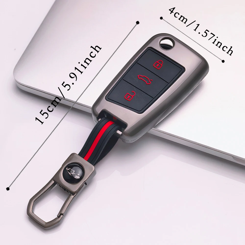 Zinc Alloy Car Key Case Cover For VW Volkswagen golf 7 GTI POLO T-Cross T-Roc touran Tiguan Keychain Protect Shell Bag Accessory