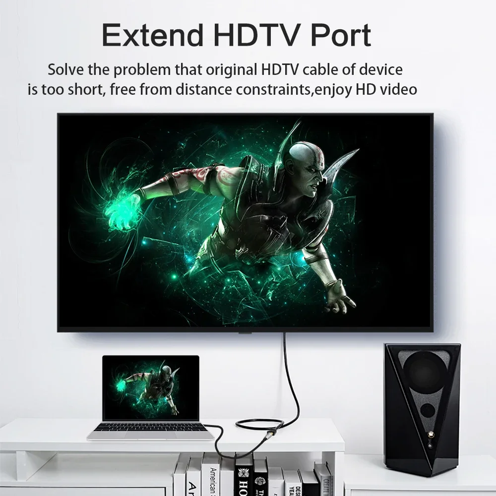 3FT HDMI-applicable Extension Cable Male to Female 0.5M 1M Connector Adapter Port 1080P For HD TV LCD Laptop Projector