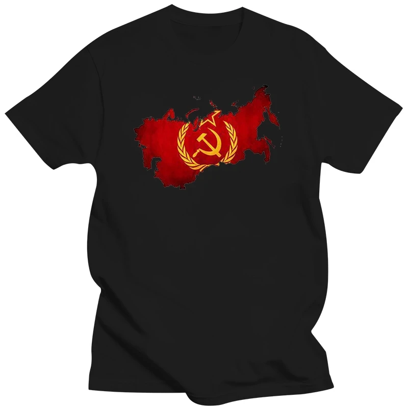 USSR Russia Russian Flag Map - Mens T-Shirt