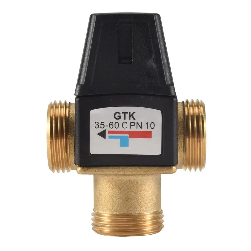 1 Pcs 3 Way External Thread Brass Thermostatic Mixing Valve Solar Water Heater Thermostatic Valve-A78G