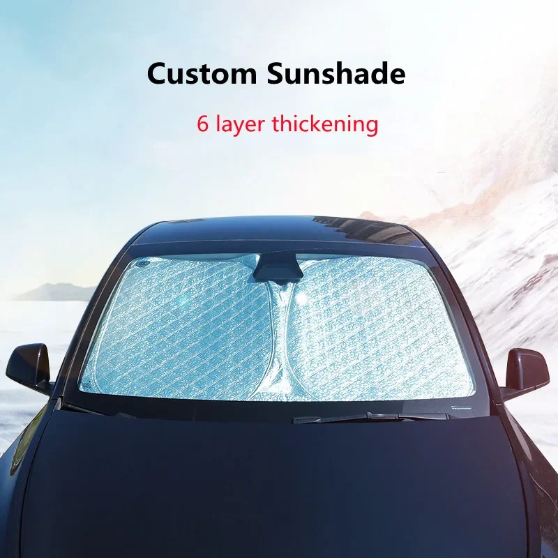 Car Windshield Sunshade For Tesla Model 3 Model Y Thicken Foldable Car Front Window Sun Shade Block Cover