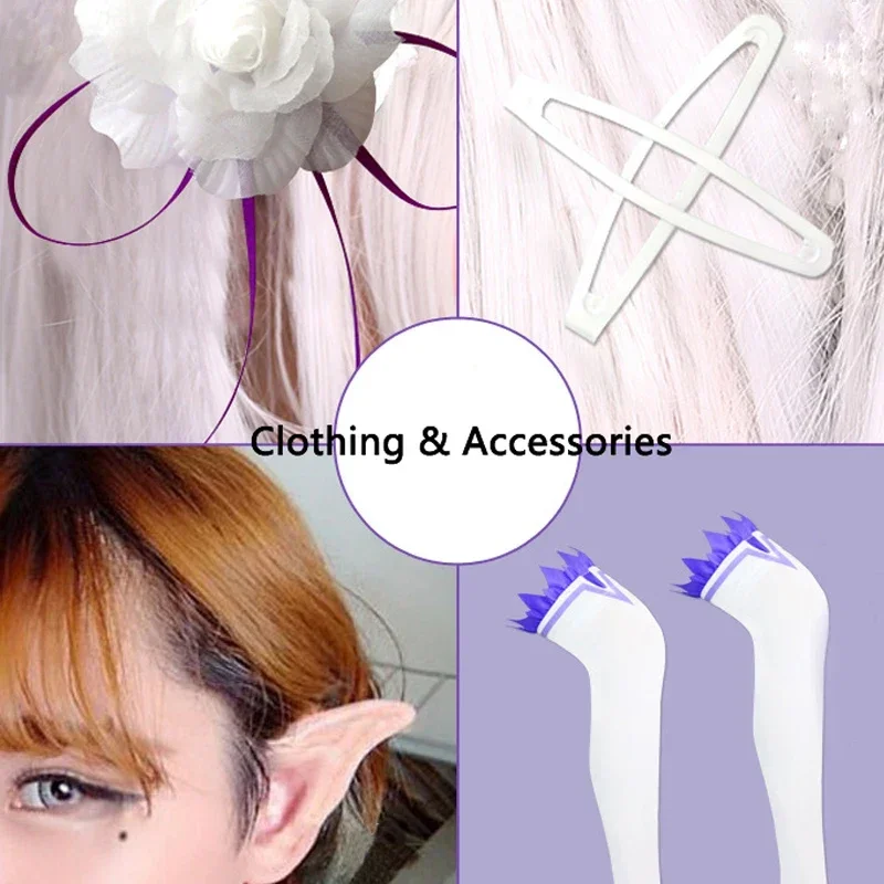 ชุดผู้หญิงชุด Emilia เครื่องแต่งกายอะนิเมะคอสเพลย์ปาร์ตี้ฮาโลวีนเสื้อคลุมวิกผม MN3