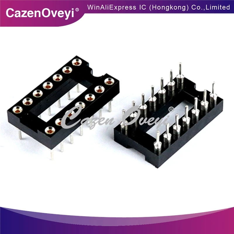 5pcs/lot IC socket integrated block in-line DIP single-chip microcomputer chip round hole base sub 14P narrow