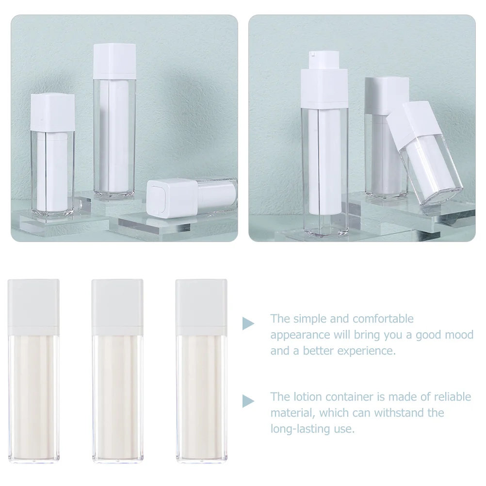 3 Pcs Vacuum Bottle Cream Little Containers With Lids Lotion Sub Package Travel Pump