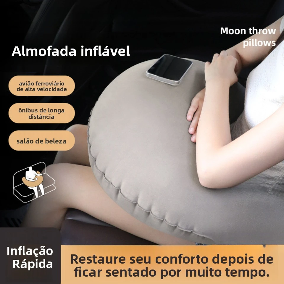 Ergonomic Customizable Non-toxic Portable Gaming Lap Inflatable Wedge Shape Flocking Material Reading Pillow Provides Wrist