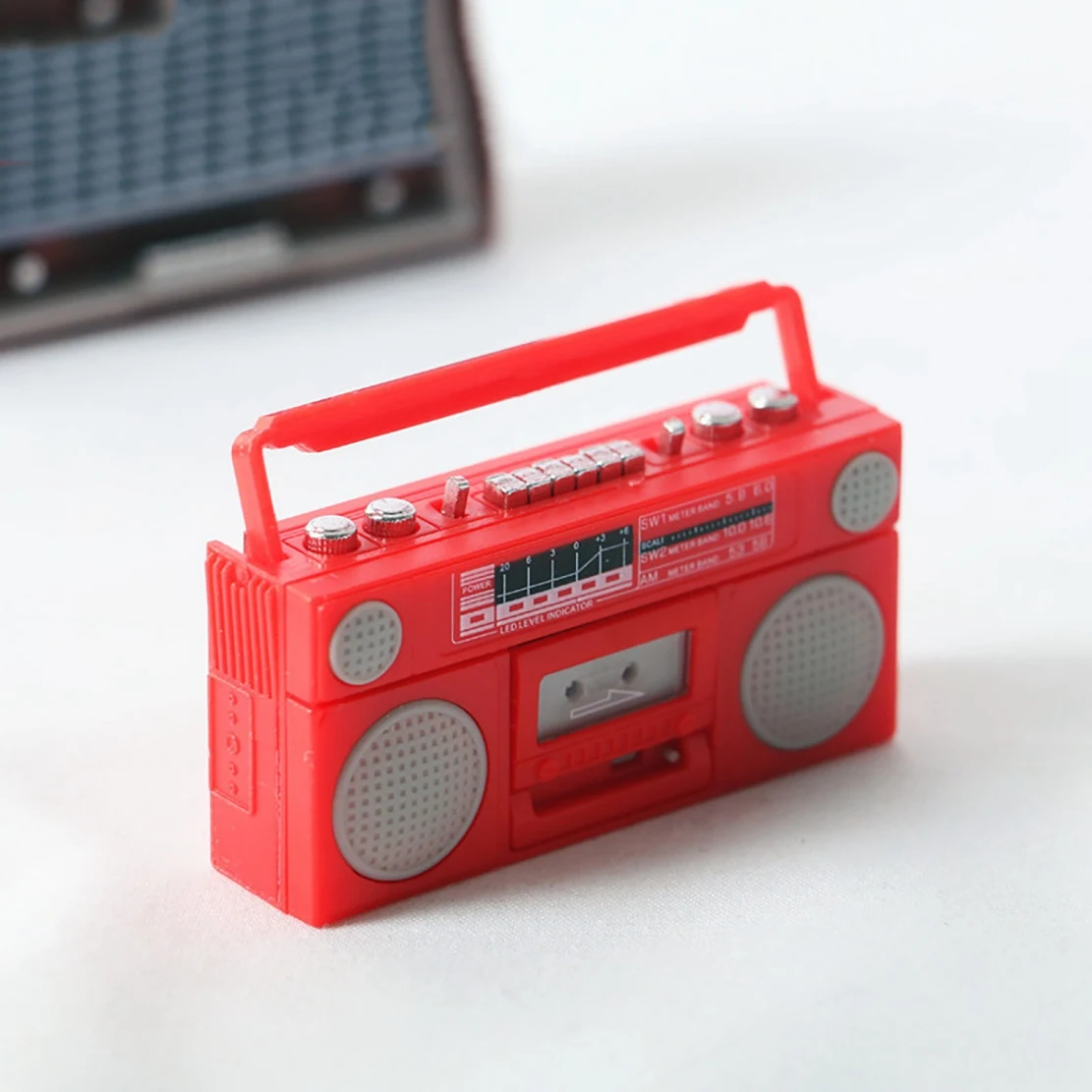 1:12 Miniature Furniture Radio Model Recorder Player Decor Retro Radio Recorder Player A