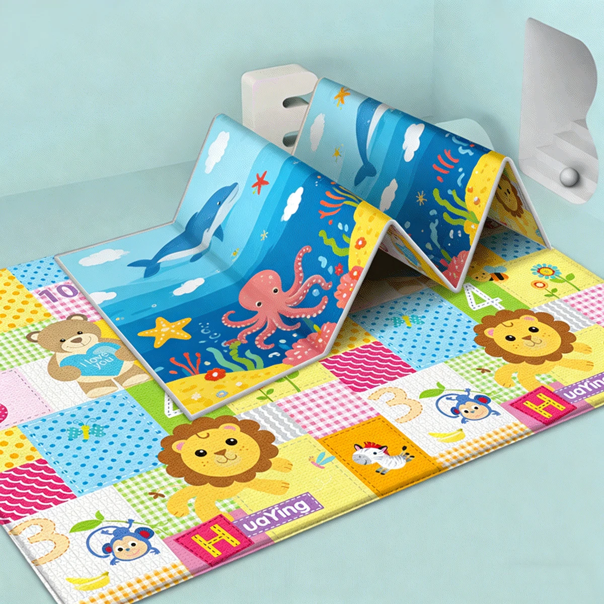 

Cartoon Baby Folding Crawling Activity Mat Kids Waterproof Crawling Game Carpet Double-sided Children's Carpet Soft Foam Pad