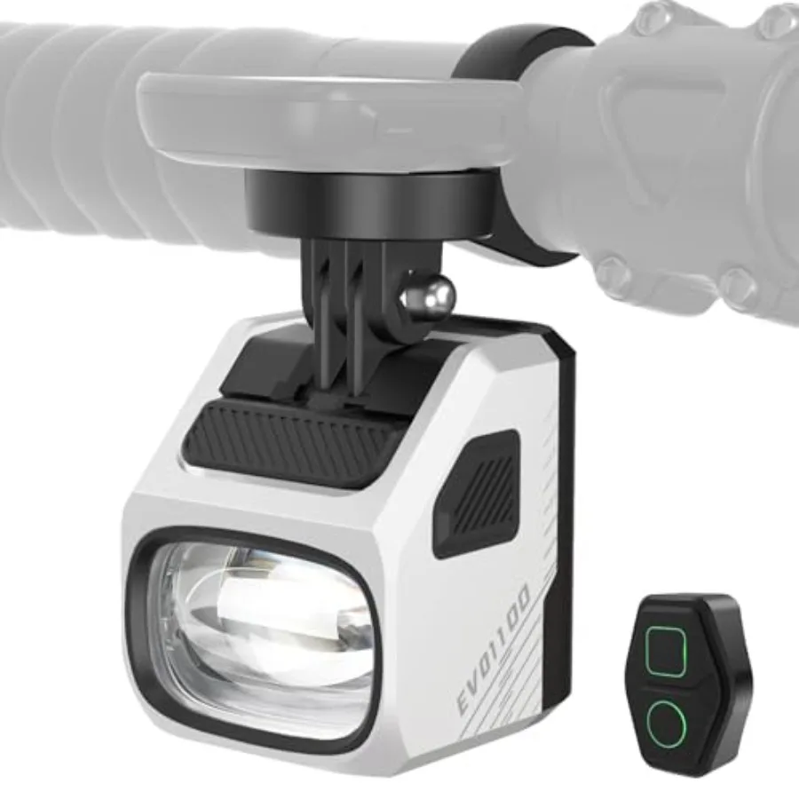 

EVO 1100 Smart Bike Light with Cut-Off Beam Glare-Free USB-C Rechargeable Bicycle Headlight, Underneath Mount Compatible with G