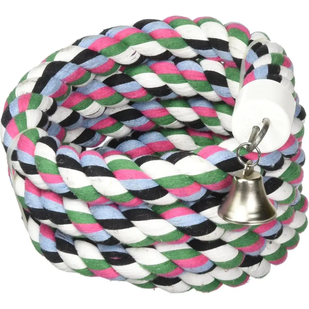 

Разноцветная очень большая игрушка для птиц из хлопкового каната, 1,25x97 дюймов