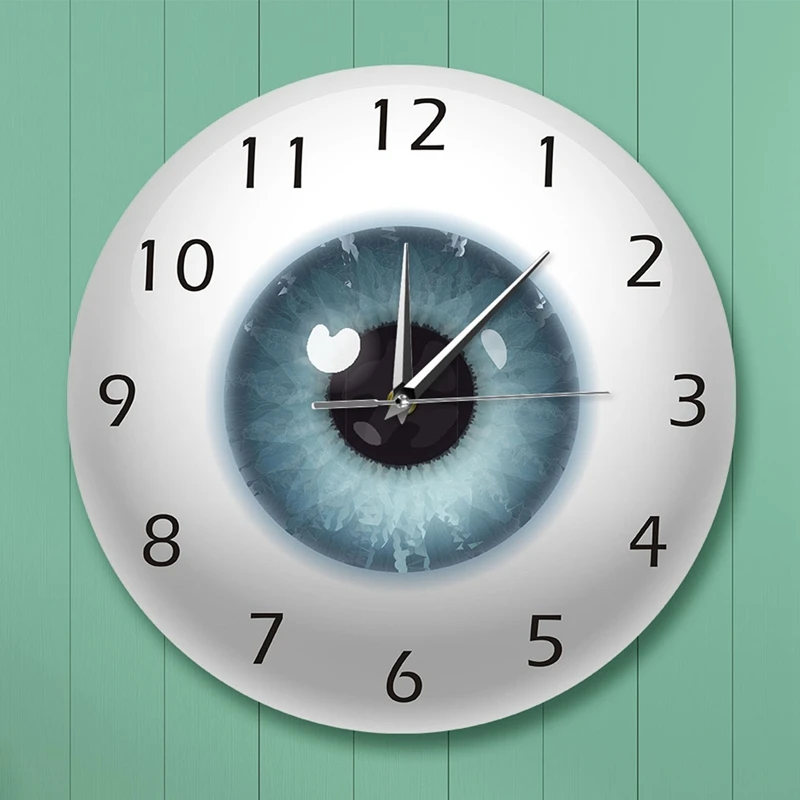 The Eye Eyeball With Beauty Contact Pupil Core Sight View Ophthalmology Mute Wall Clock Optical Store Novelty Wall Watch