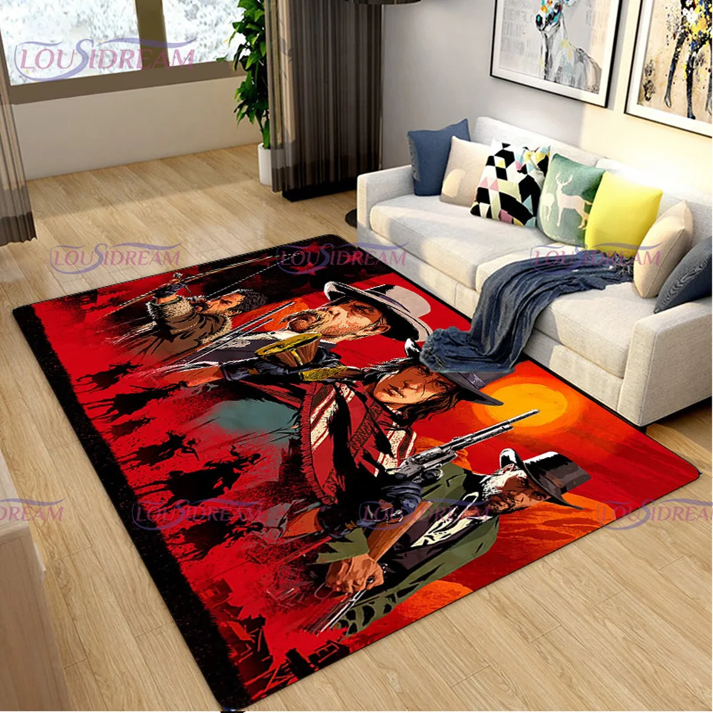 Game Red Dead Redemption 2 Carpet Characters Rugs Door Mat Home Decor Cowboy Area Carpet Living Room Bedroom Kitchen for Home