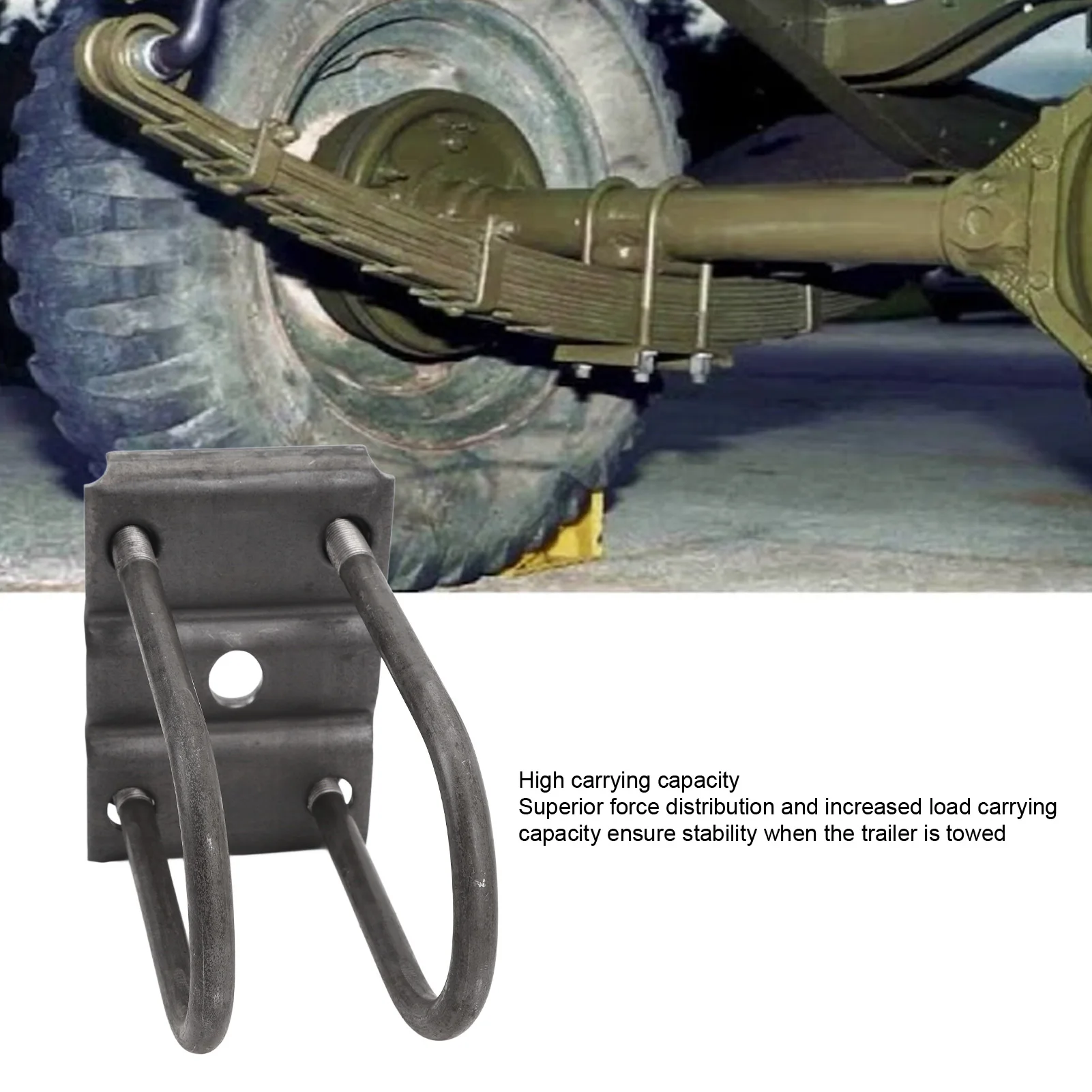 

Trailer U Bolt Kit Heavy Duty Rolled Steel U Bolts with Plate for 5200 to 7000lbs 3 Inch Round Axle Leaf Spring