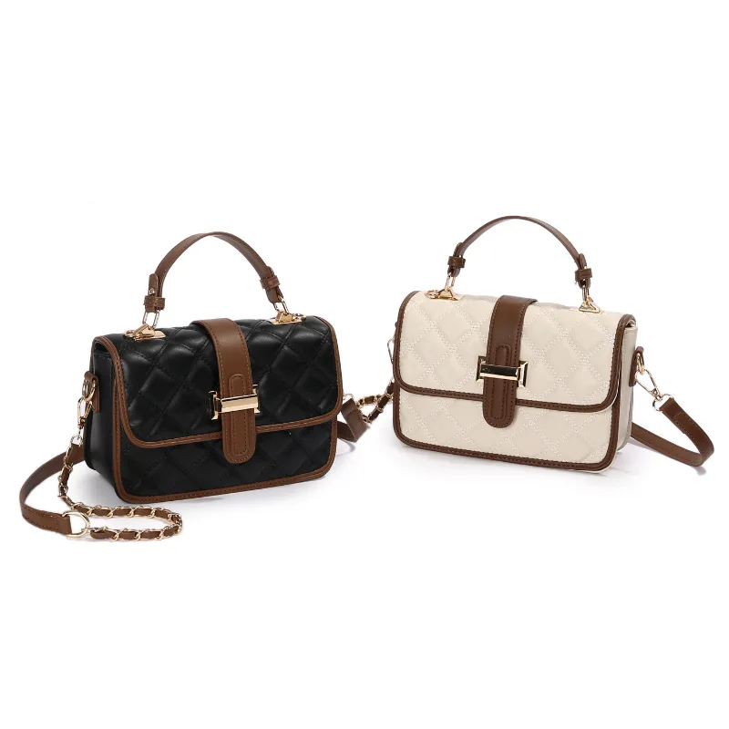 

Lingge Chain Fashion Versatile Women's Popular Handheld Crossbody Bag Texture Shoulder Bag