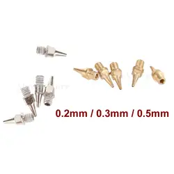 5pcs/set Airbrushes Gun Nozzles Replacement for Painting Machine Parts, 0.2mm/0.3mm/0.5mm for Choose