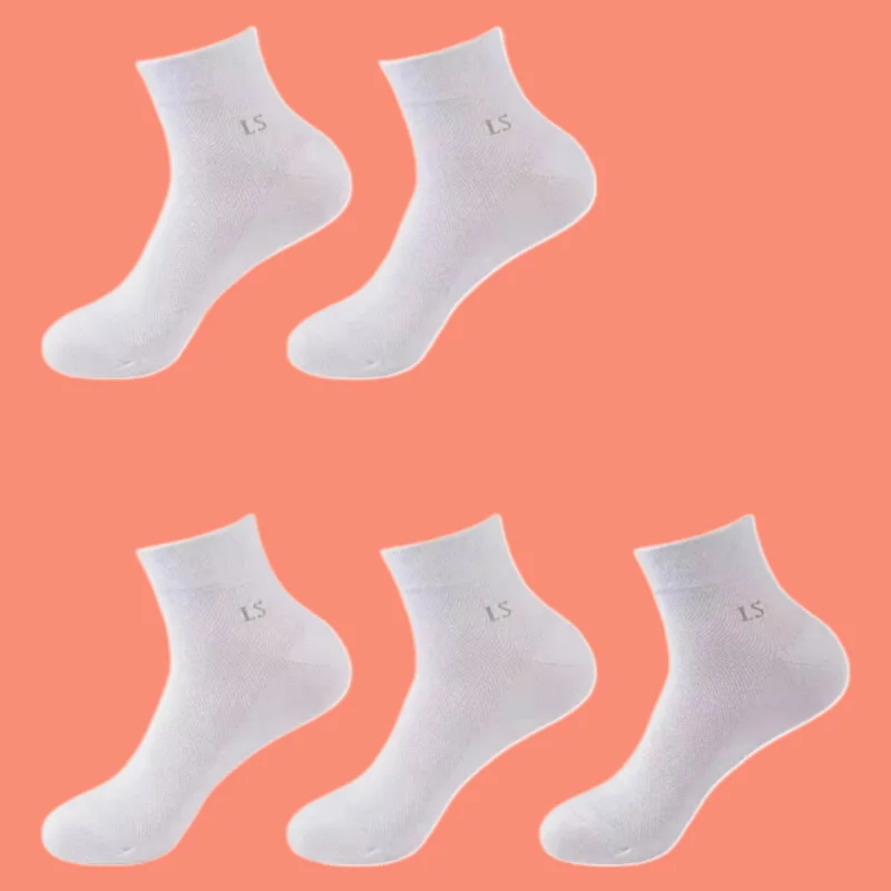 5/10 Pairs Men's Summer Breathable Mid-tube Thin Socks Moisture Wicking Socks Deodorant Short Socks Men's Summer Thin Socks