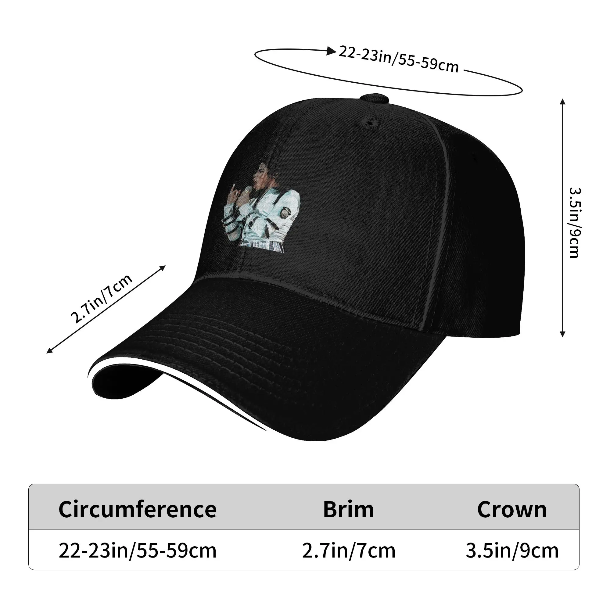 Michael Jackson Live Bad Tour Wembley 1988 Baseball Cap Men Adult Trucker Hat Sun-Proof Print Outdoor Sports Snapback Cap