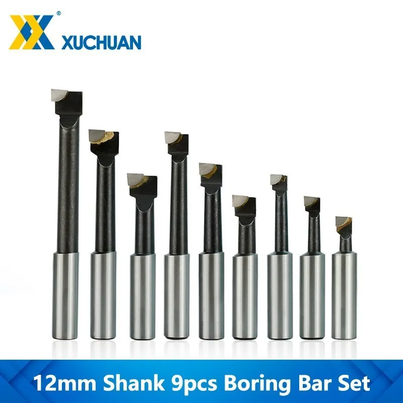 

Hard Alloy Shank Boring Bar 6/9/12pc 12mm Shank for 2 Inch 50mm Boring Head For Lathe Milling Carbide Tipped Bar Boring Bar Set