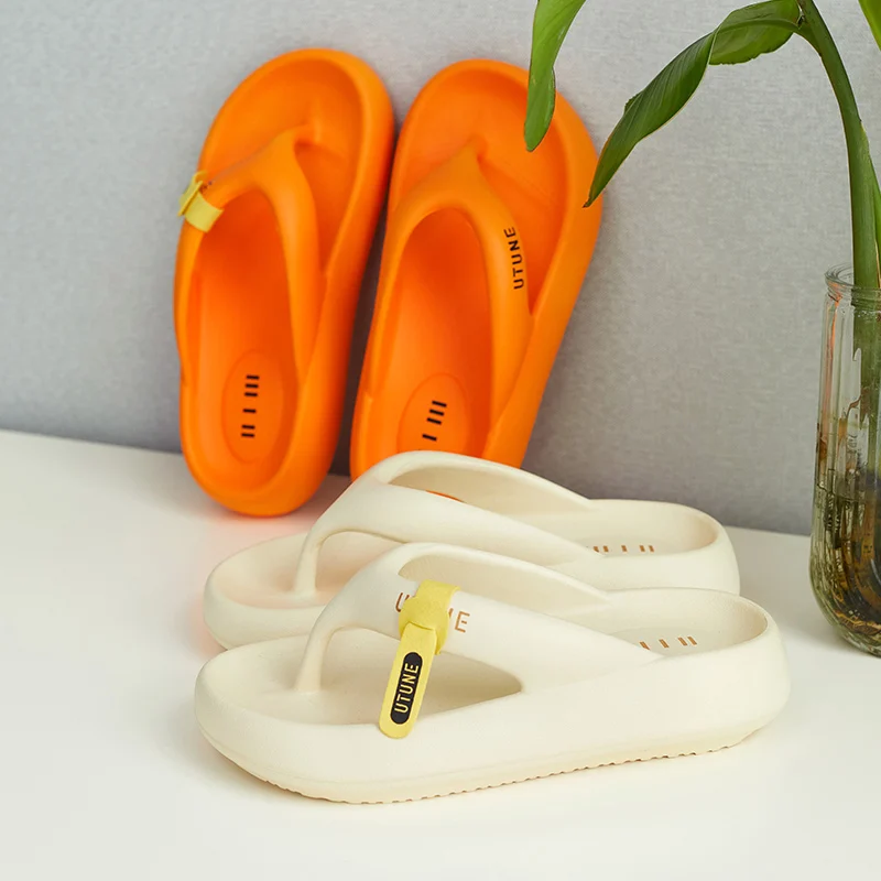 UTUNE Damesslippers met hakken EVA Officieel website Heren Outdoor Paar Schoenen Strand Dikke zool Platte schoenen Grote maat 29 cm