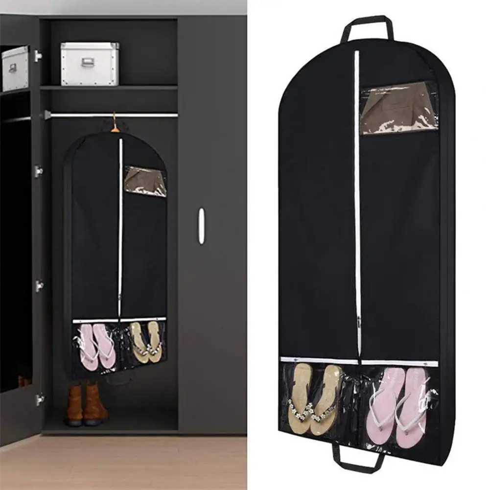 Clear Window Garment Storage Bag Dustproof Blazer Suit Dress Coat Dust Covers Shirt Hanging Bag Wardrobe Organizer Closet Bag