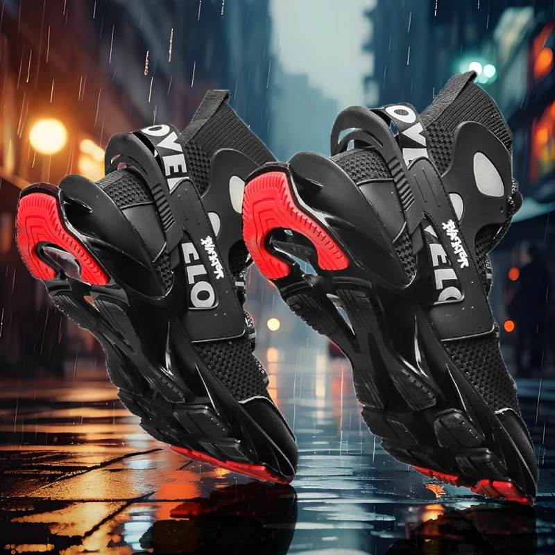 Men's High-End Professional Blade Bottom Outdoor Road Running Shoes Four-Season Anti-Slip Trail Marathon Sports Shoes