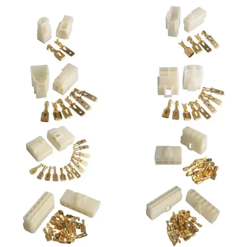 

5 комплектов 6,3 мм 1/2/3/4/6/8/12P/14 контактов автомобильный 6,3 Электрический проводной разъем Штекерный Разъем Кабельный терминал комплекты мотоциклетных контактов