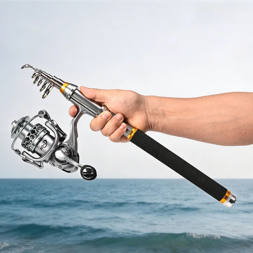 Long Range Sea Fishing Rod Constructed from Carbon Material Featuring Adjustable Length and Tangle-Resistant Tip