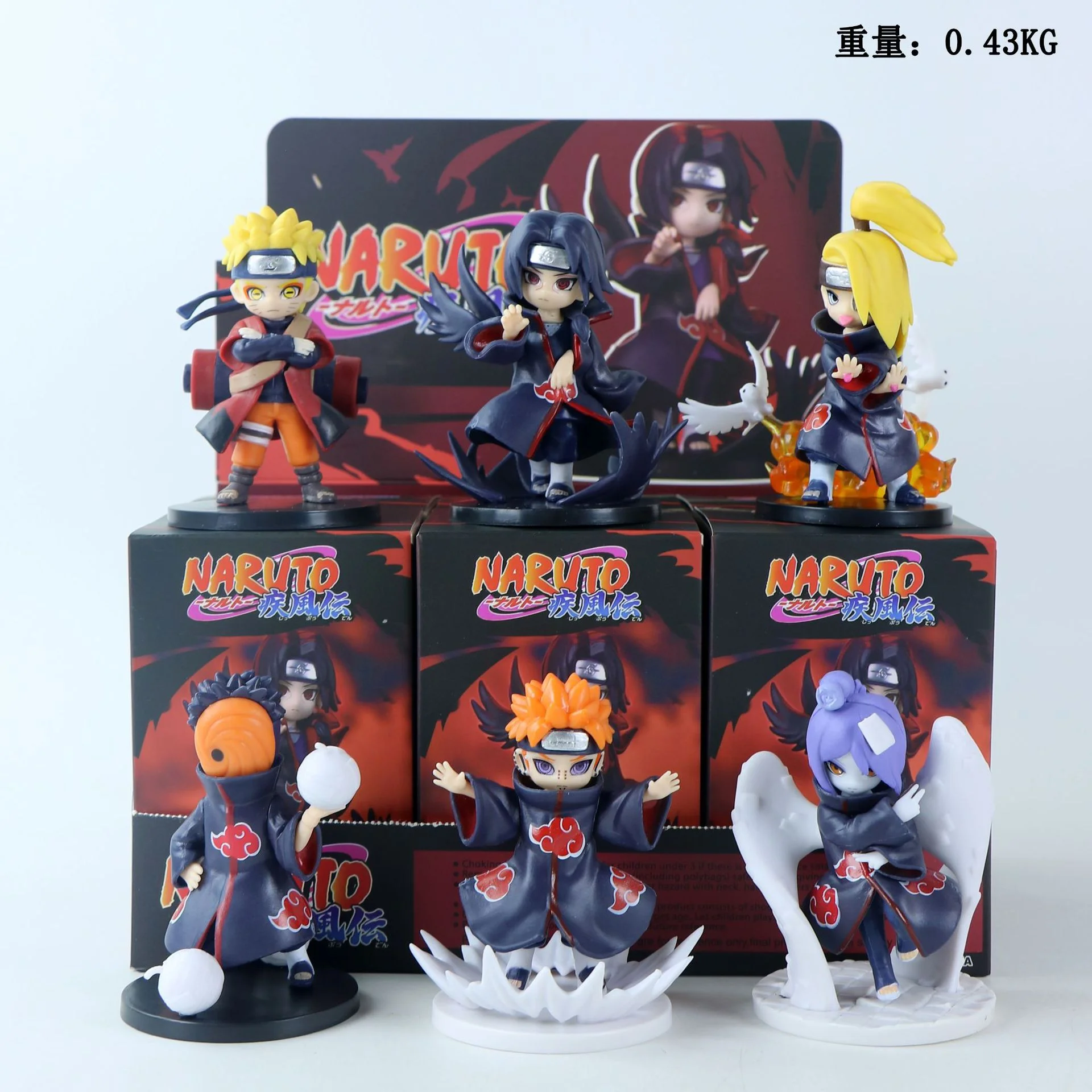 Set de Figuras Sorpresa de la Organización Akatsuki de Naruto - Versión Q de Pain, Konan, Itachi, Modelo Coleccionable, Regalo para Fans del Anime