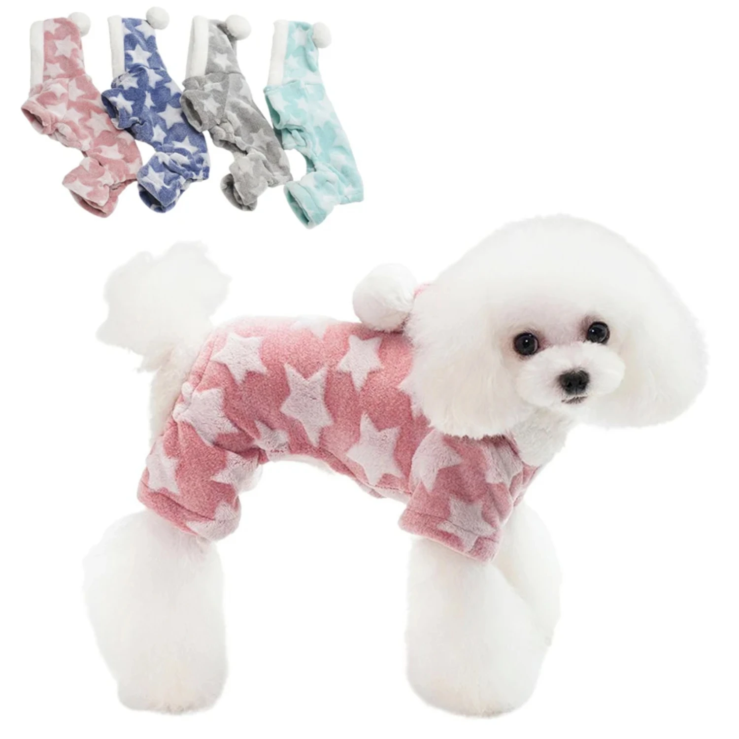 

Autumn Winter Dog Jumpsuits Small Medium Dog Cat Star Print Kawaii Clothes Chihuahua Yorkie Pajamas Pet Onesie Puppy Clothes