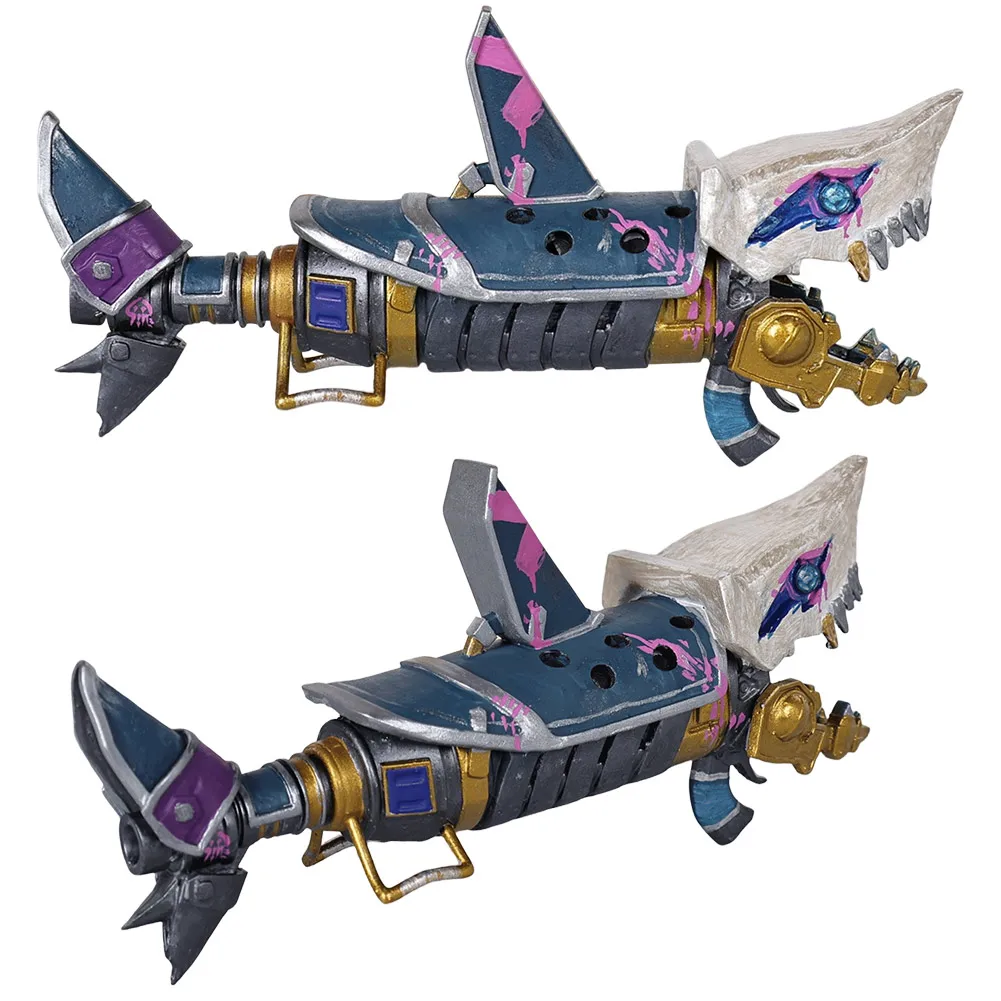 Arcane Jinx Cosplay Weapon Shark Ornament Disguise Game LOL Props Costume Roleplaying Halloween Carnival Gift Accessories