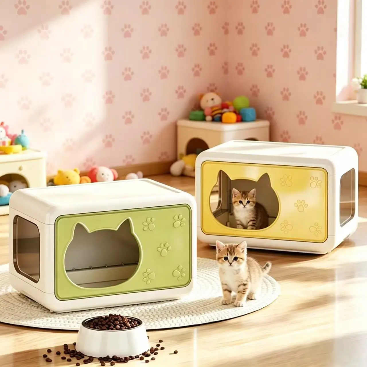 Casa para gatos semicerrada lavable y extraíble, cálida todo el año - imagen 2