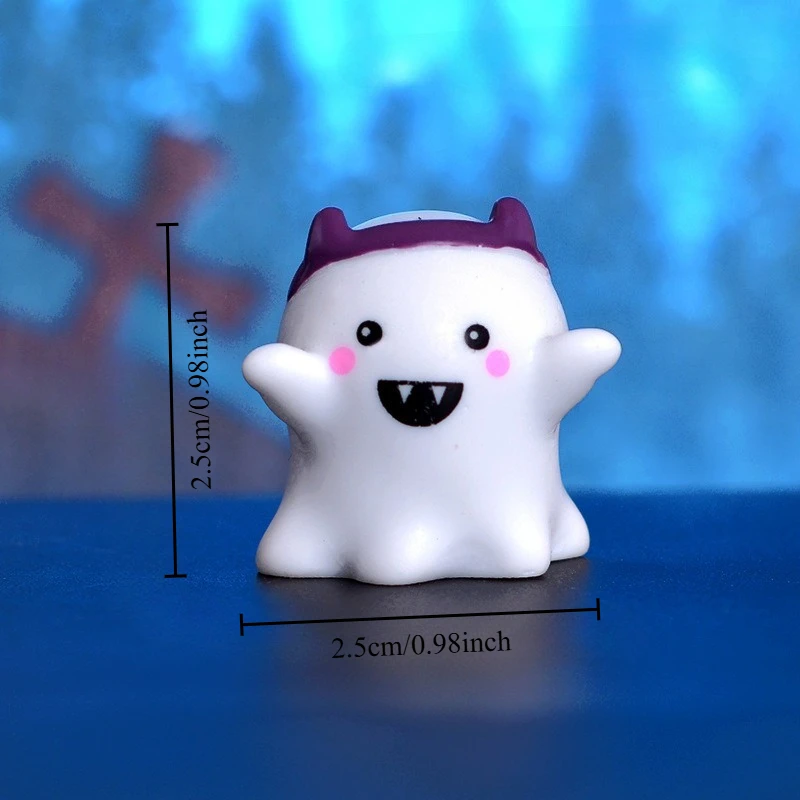 1 SZT. Miniaturowe figurki do mikrokrajobrazu, prezent, rękodzieło z żywicy, mini urocze ozdoby duchy, urocze dynie, dekoracje do domu, akcesoria festiwalowe