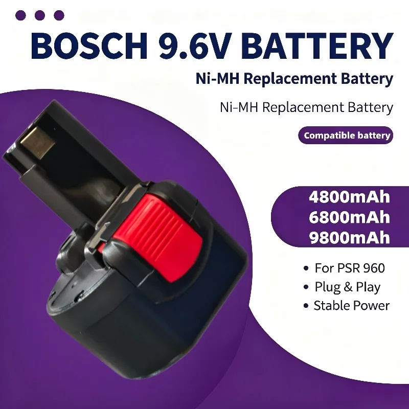 4800/6800/9800mAh 9.6V Ni‑MH Battery Spare Pack Compatible With PSR 960 BH984 BAT048 BAT119 Cordless Power Tools