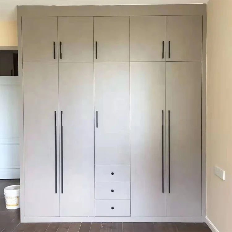 Luxury Custom Free Sample Philippines Style White Solid Wood Bedroom Wardrobe Cabinet With Simple Design
