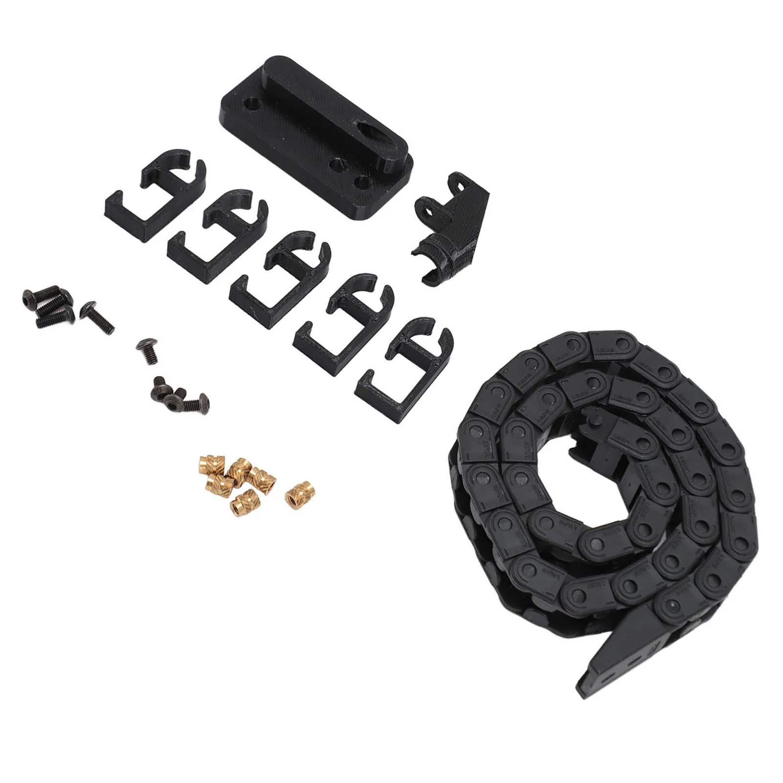 سلسلة سحب طابعة ثلاثية الأبعاد محمولة 16.9 بوصة أسود ABS مرن منخفض الضوضاء سهلة التركيب كابل حامل الأسلاك لاستبدال الخيزران P1P #6