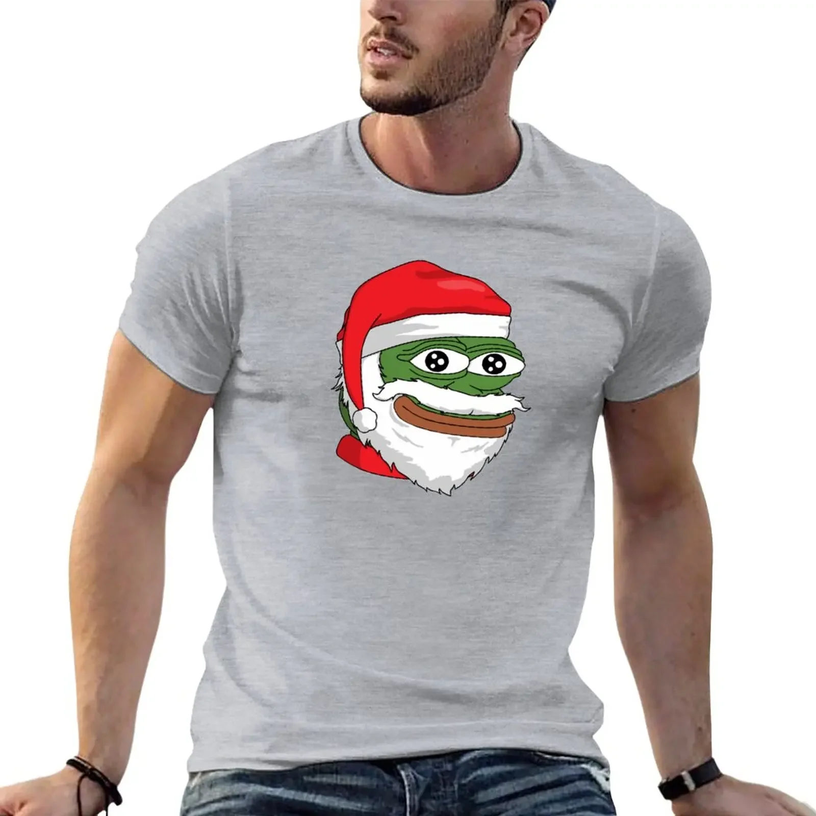 Santa Pepe FeelsOkayMan T-Shirt summer top anime clothes mens t shirts