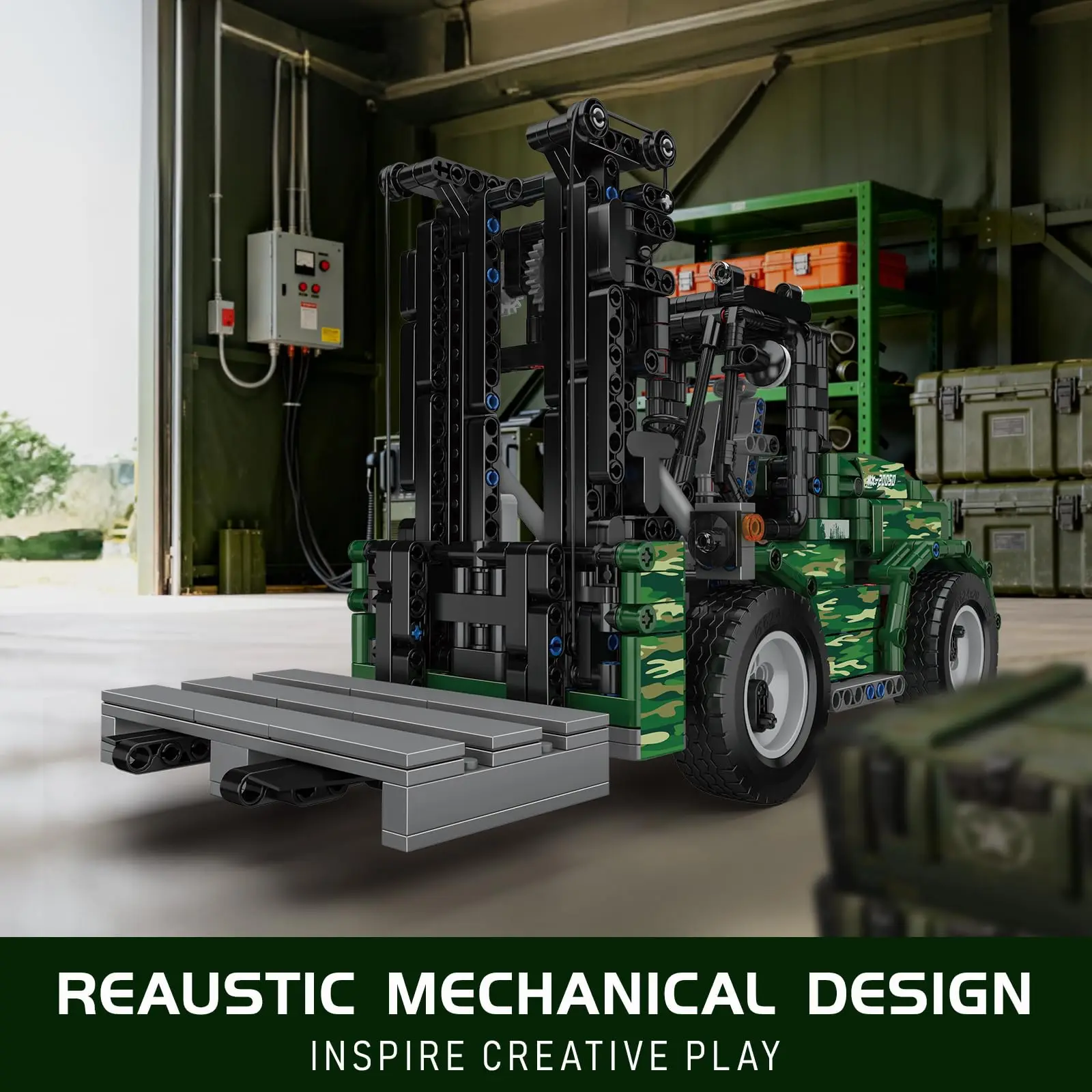 ألعاب سيارات تقنية من مولد كينج 20050 مكعبات بناء شوكية عسكرية RC 1312 قطعة شاحنات تجميع نموذج الطوب مجموعة هدايا للأطفال #2