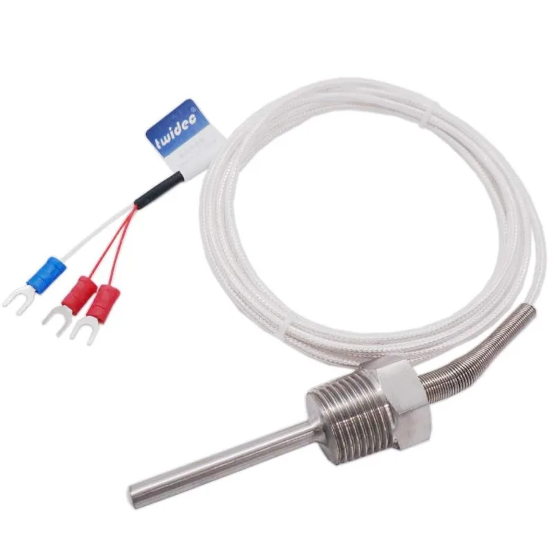 

PT100 Temperature Sensor Probe 3 Wire Temperature Controller -200~250℃ Waterproof and Antirust 304 Stainless Steel Thermocouple