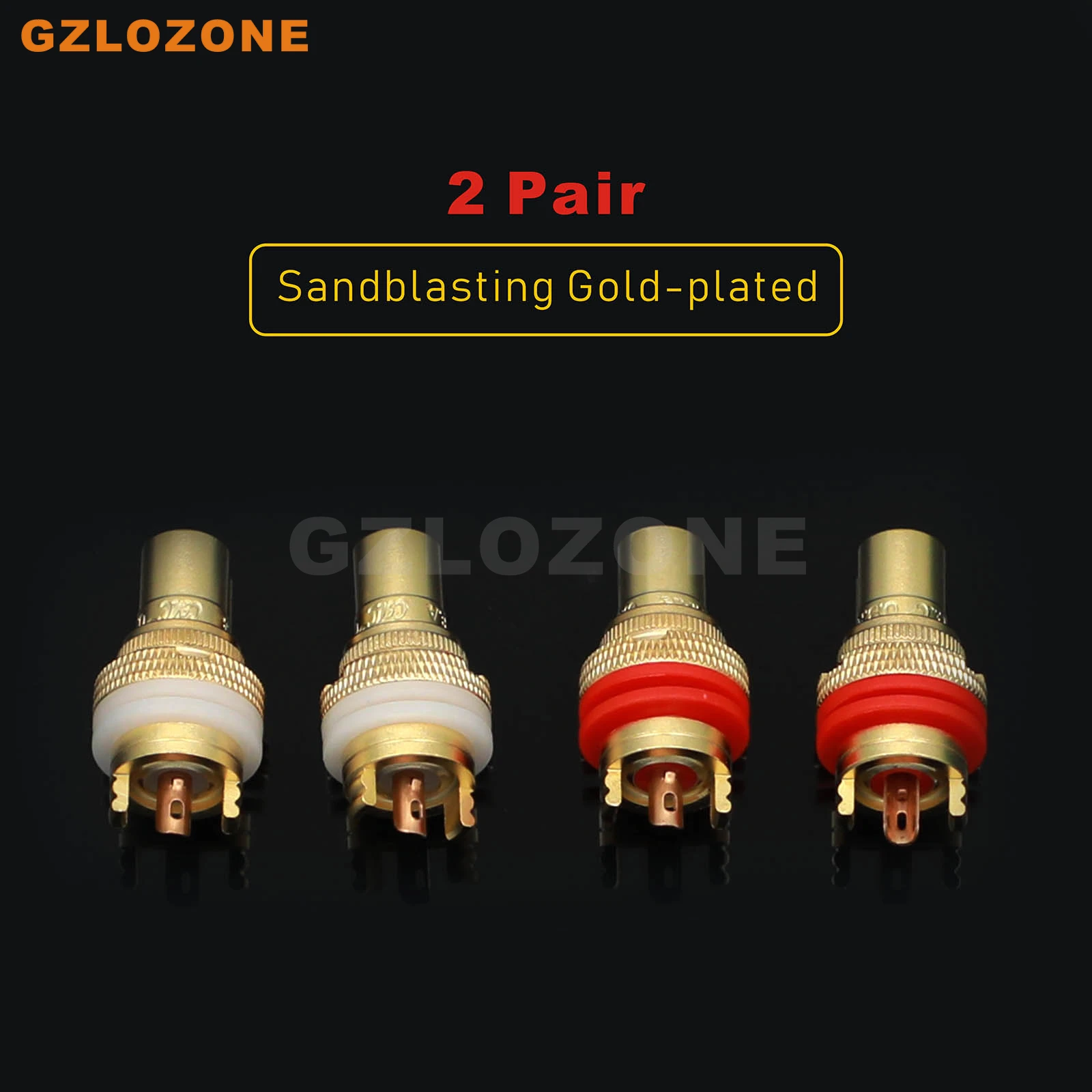 1คู่/2คู่/5คู่พ่นทรายชุบทอง RCA ซ็อกเก็ตสัญญาณเสียงบัวหญิง