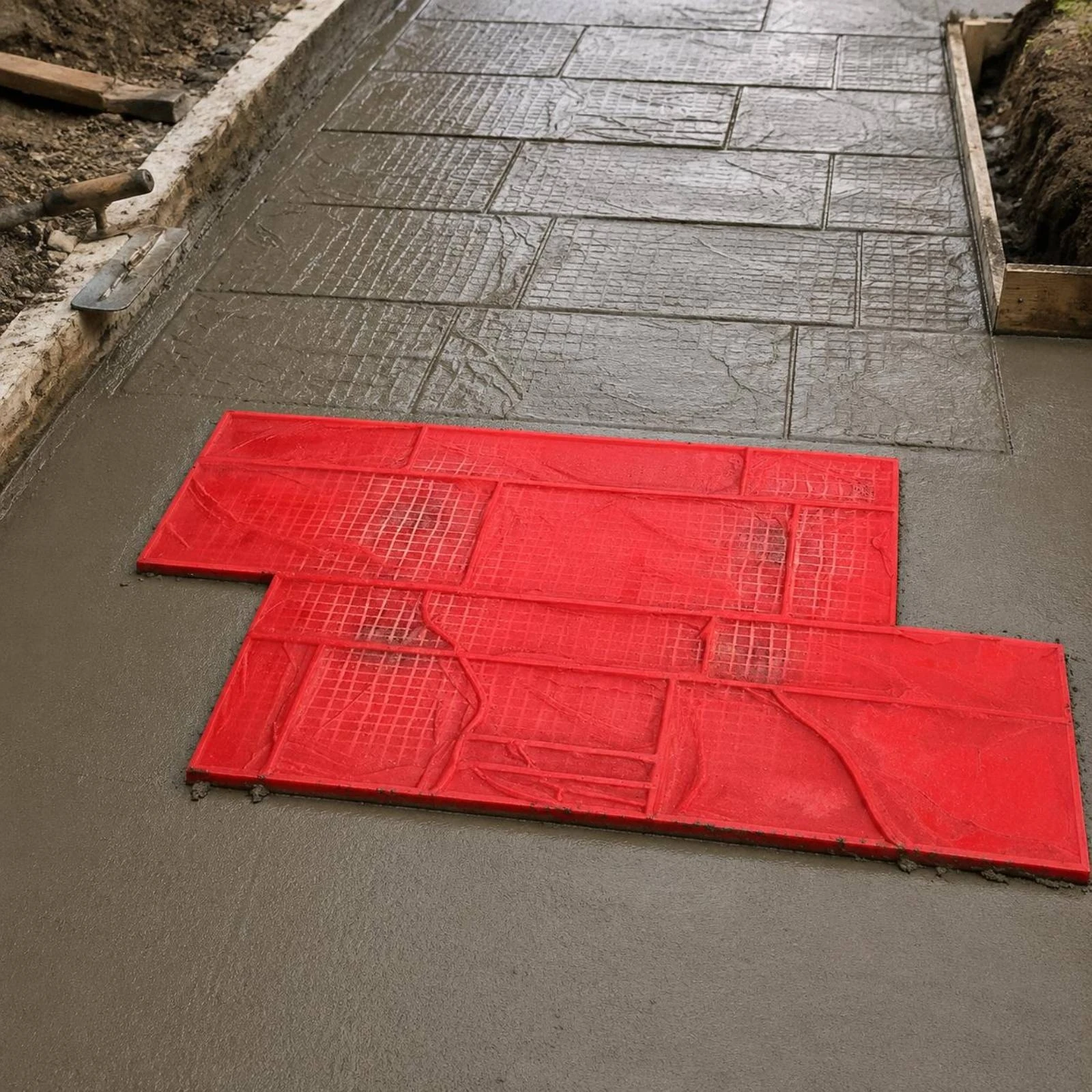 

Concrete Pattern Stamp Easy to Use Stone Texture Mold Wall Texture Stamp Flexible Building Supply Wear Resistant for Contractors