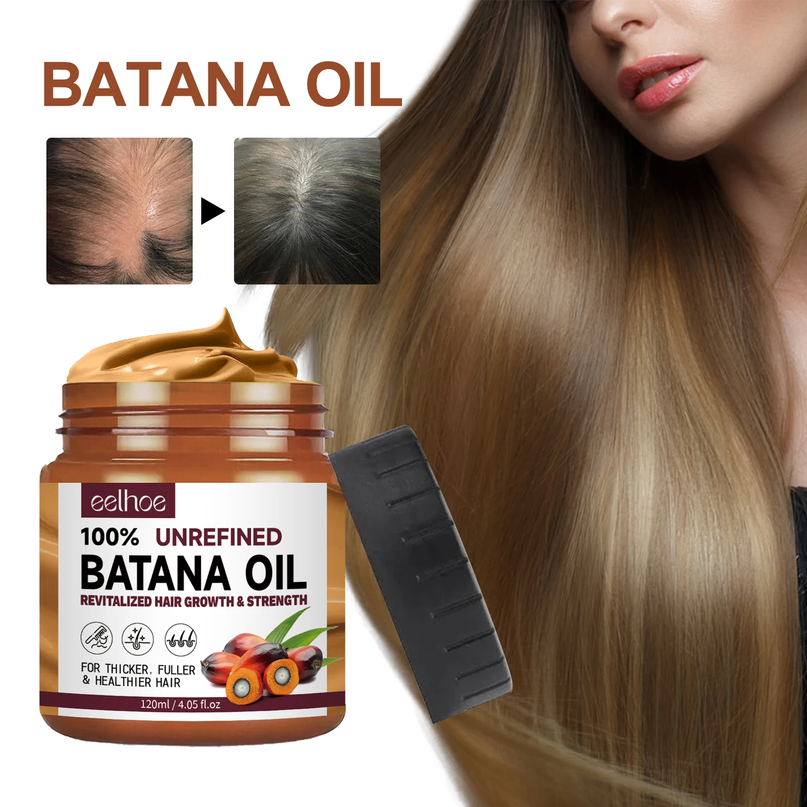 

Batana Oil Conditioner Moisturising and Hydrating Hair Mask Improve dry, frizzy, soft and fluffy Hair Care Products