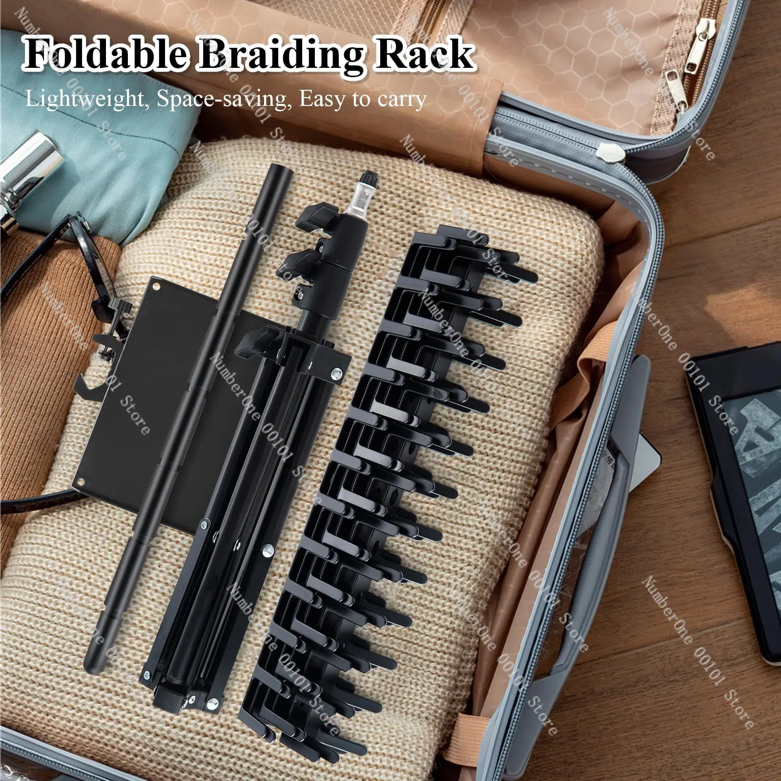 حامل جديلة شعر مستعار، أداة تجديل الشعر القذرة من الأرض إلى السقف قابلة للسحب، أداة تجديل الشعر