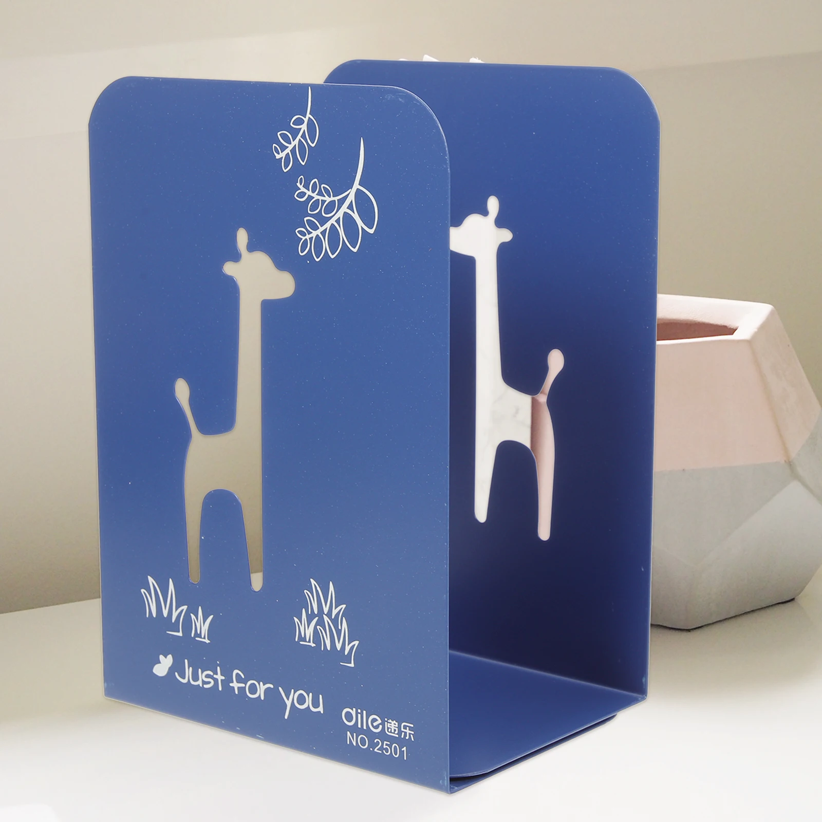 

2pcs Book St Metal Bookend Reading ganizer Multifunction Sturdy Holder for Desk Ends Blue Office Iron File Folder