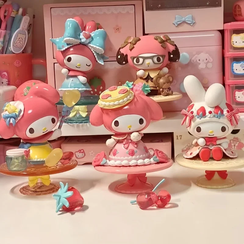 Nouveau véritable Sanrio ma mélodie thé de l'après-midi série boîte aveugle jouets à la mode boîte mystérieuse Figurine Figurines fille cadeaux d'anniversaire